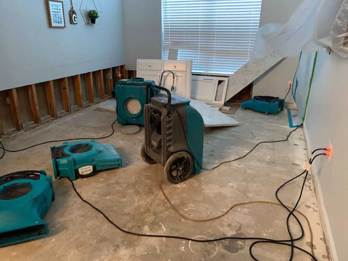 Dehumidifier in flood-cut room for Water Extraction & Removal in Buena Park